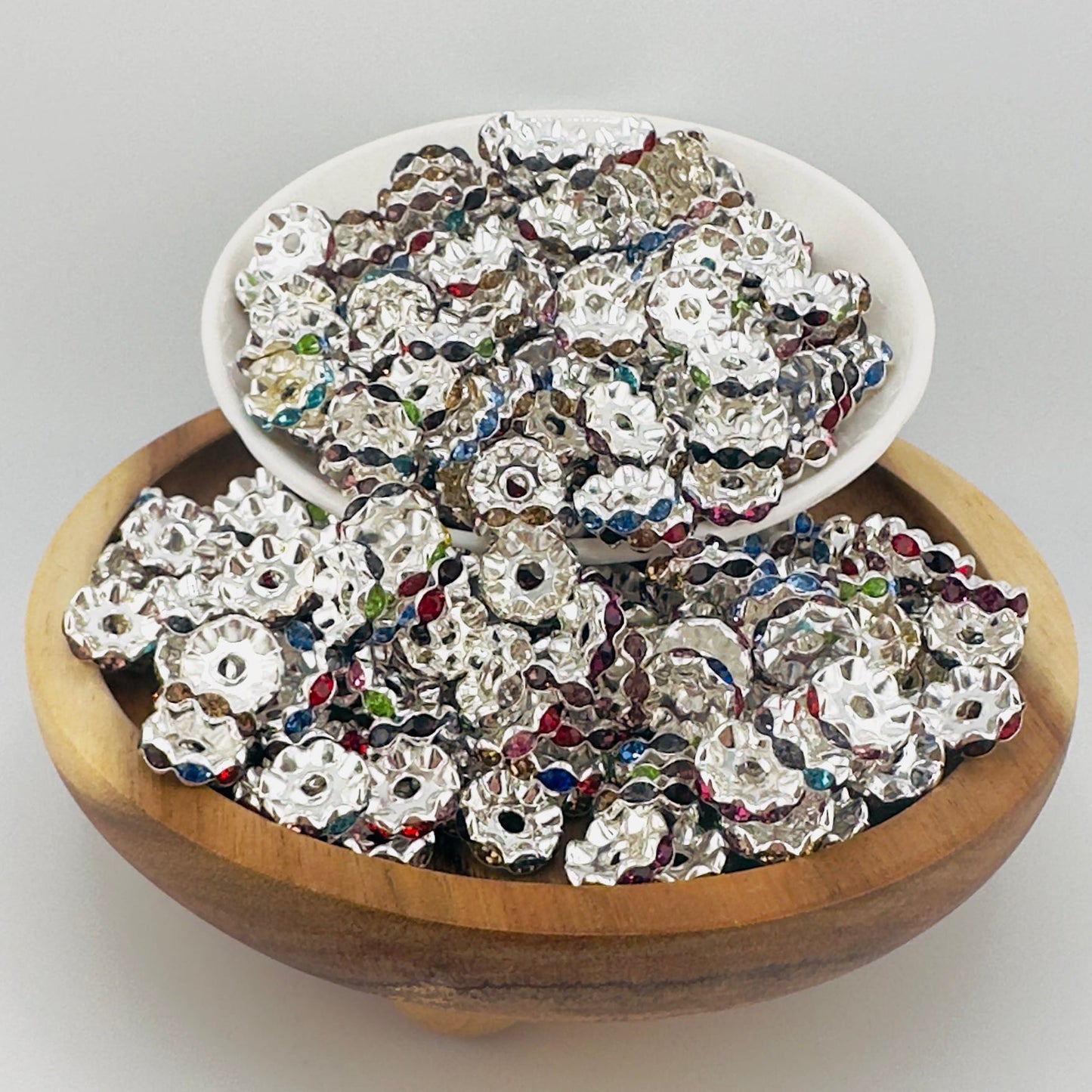 12mm Mix Color Wavy Rhinestone Spacers