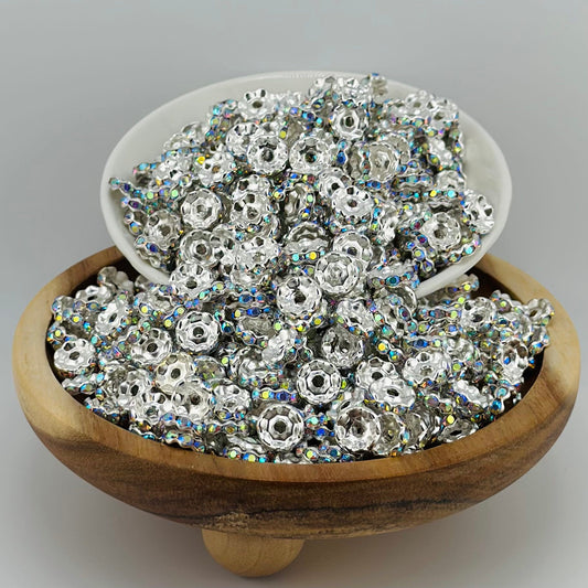 10mm Colorful Wavy Rhinestone Spacer