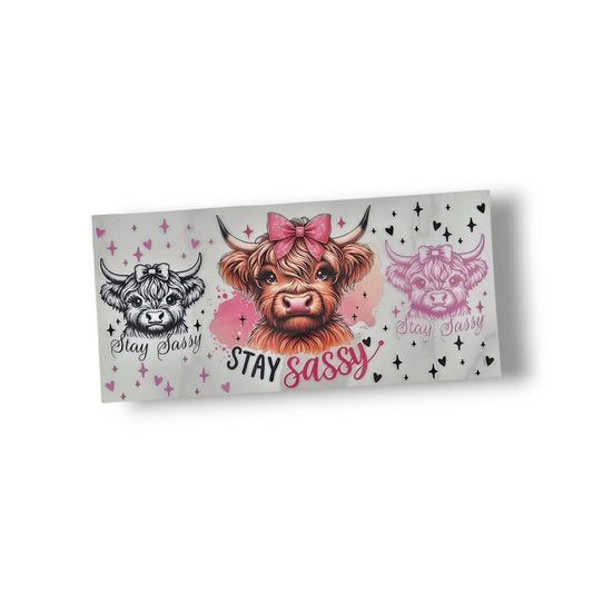 16oz Stay Sassy Cow Cup Wrap