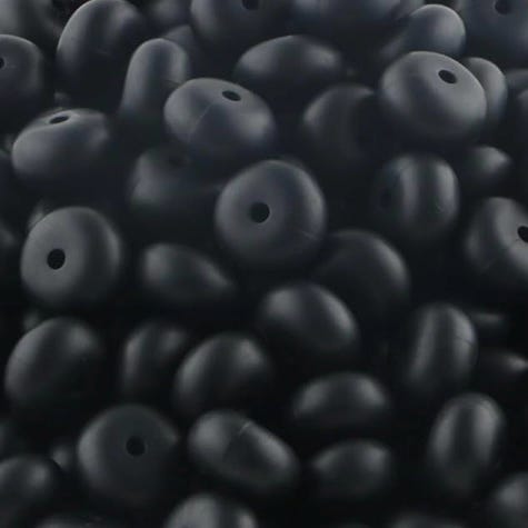 Black Solid Silicone Bead