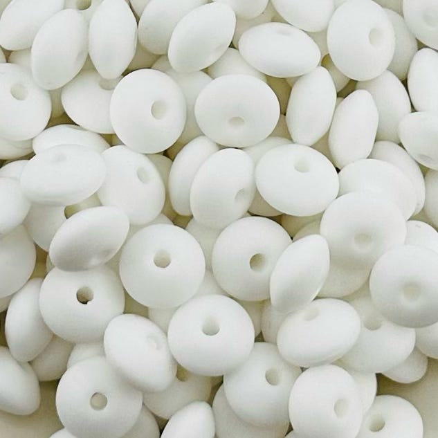 White Solid Silicone Bead
