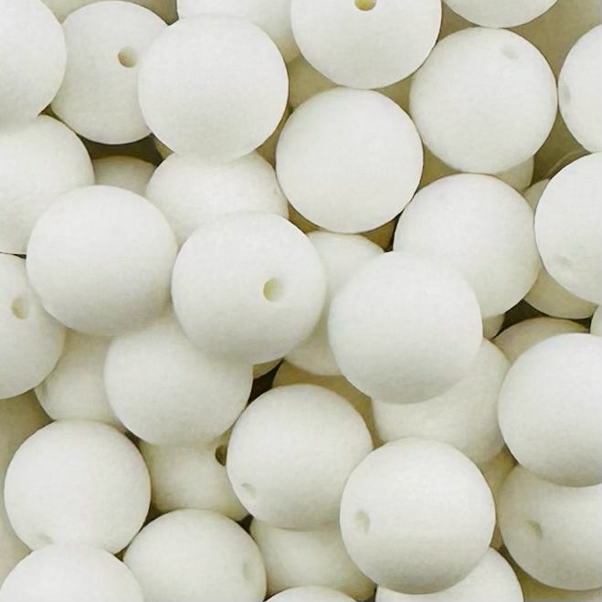 White Solid Silicone Bead