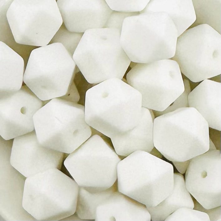 White Solid Silicone Bead
