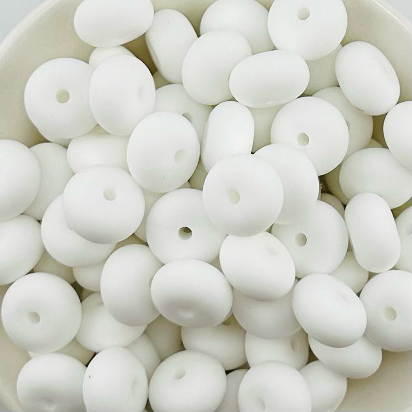 White Solid Silicone Bead
