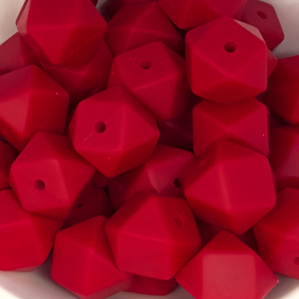 Christmas Red Solid Silicone Bead