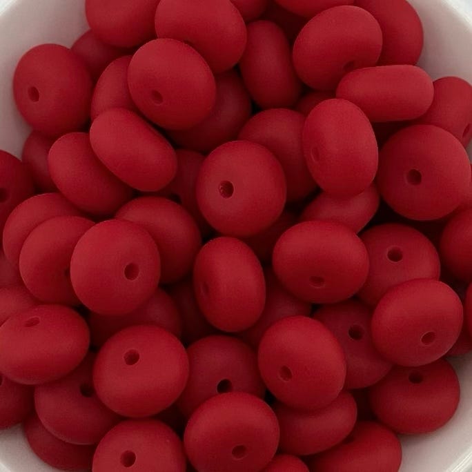 Christmas Red Solid Silicone Bead