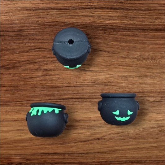3D Halloween Cauldron Focal Bead