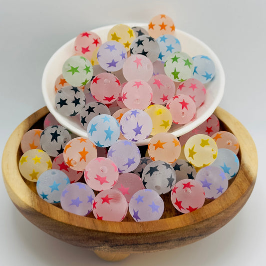 16mm Colorful Star Acrylic Beads