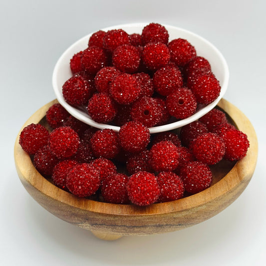 16mm Sugar Cranberry Acrylic Bead