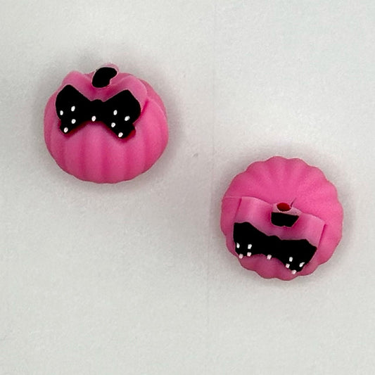 3D Preppy Pink Pumpkin Focal Bead