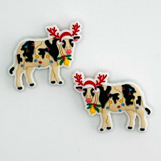 Reindeer Christmas Cow Focal Bead