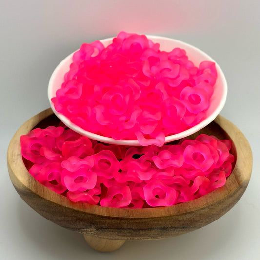 10mm Hot Pink Matte Wavy Spacers