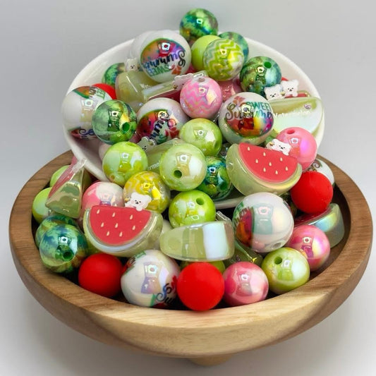 5oz Watermelon Themed Bead Mix