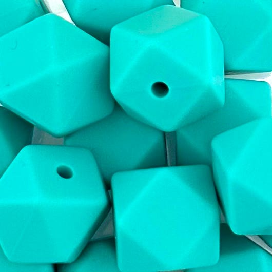 Teal Twister Solid Silicone Bead
