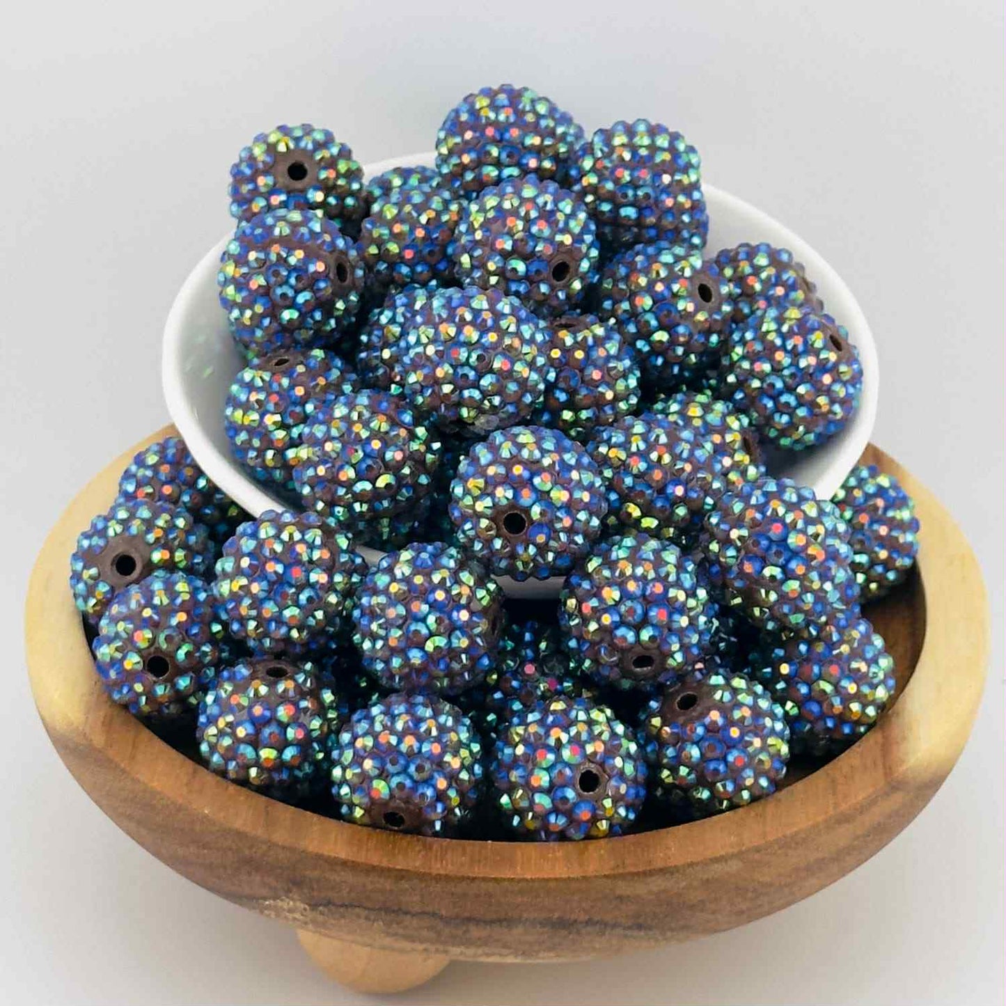 20mm Nighttime Shimmer Rhinestone Acrylic Beads