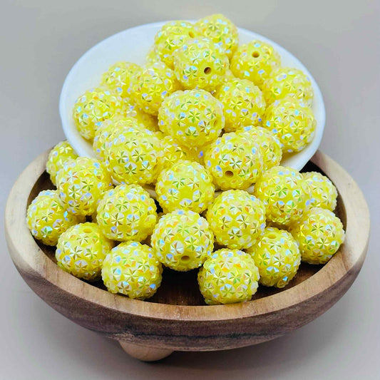 20mm Lemon Drop Rhinestone Acrylic Beads