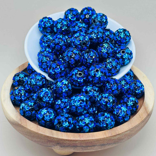 16mm Bluetiful Rhinestone Acrylic Beads