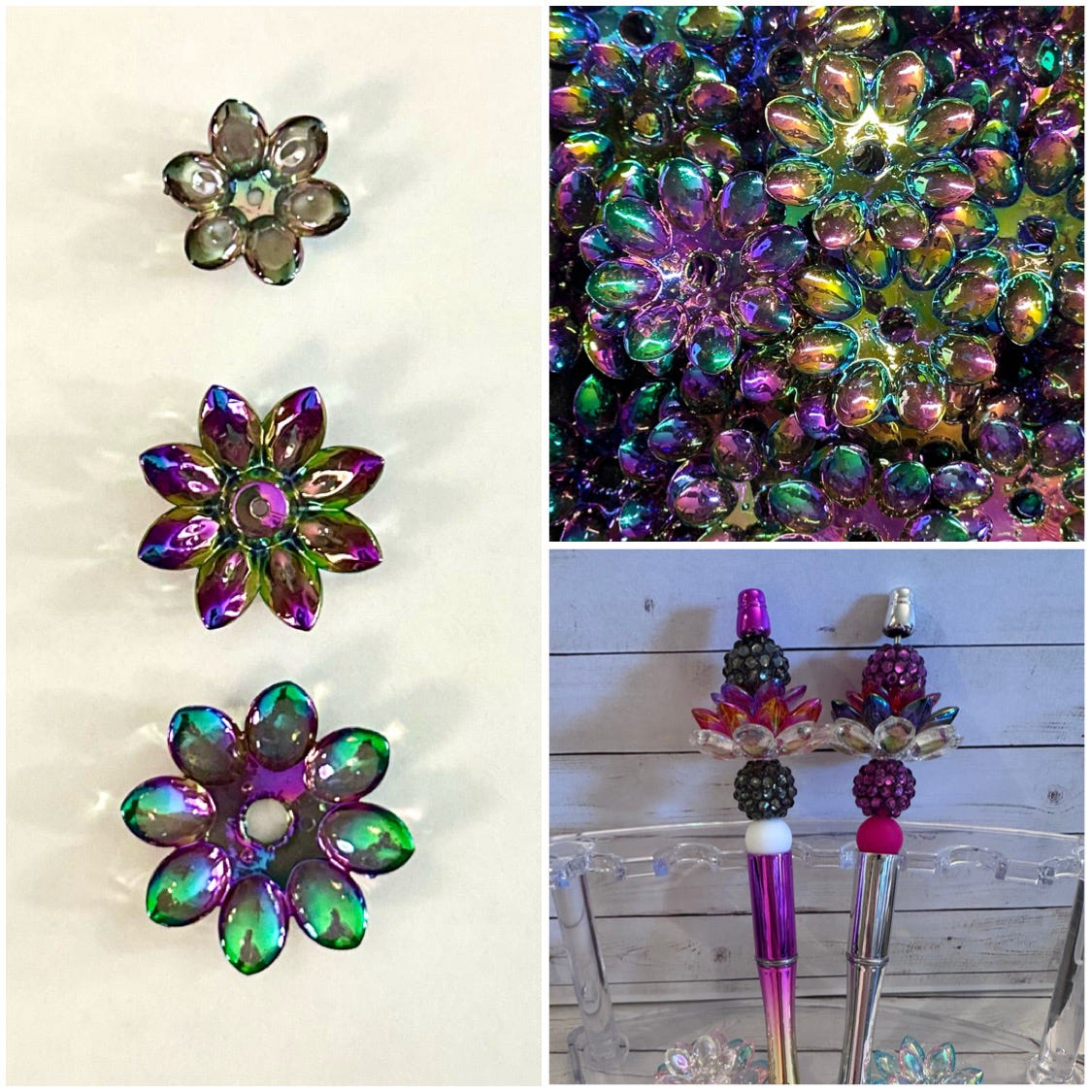 Acrylic Flower Petals OIL SLICK