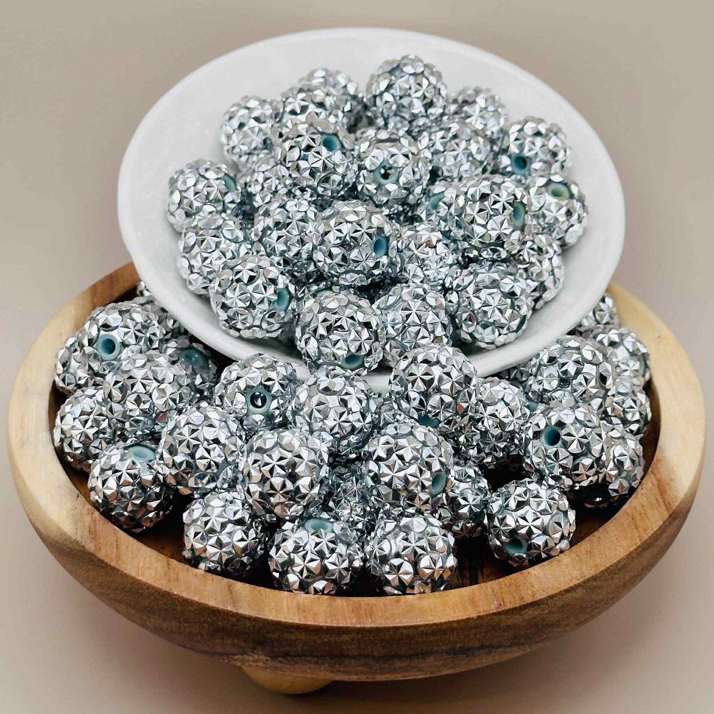 16mm Shiny Disco Ball Rhinestone Acrylic Beads