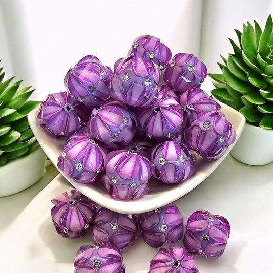 16mm Midnight Purple Fancy Bead