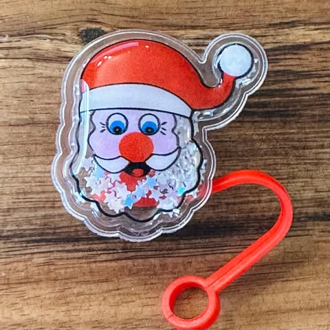 Santa Face Shaker Straw Topper