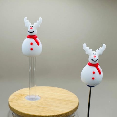3D Snowman Reindeer Straw/Pen Topper
