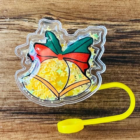 Christmas Bells Shaker Straw Topper