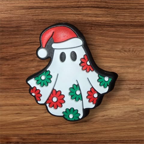 Christmas Floral Ghost Focal