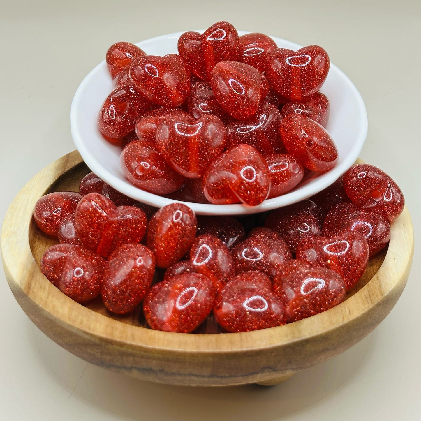 20mm Red Acrylic Hearts