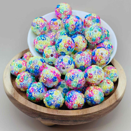 20mm Pastel Splotch Rhinestone Acrylic Beads