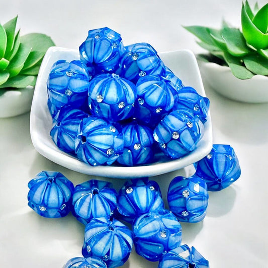 16mm Blue Fancy Bead