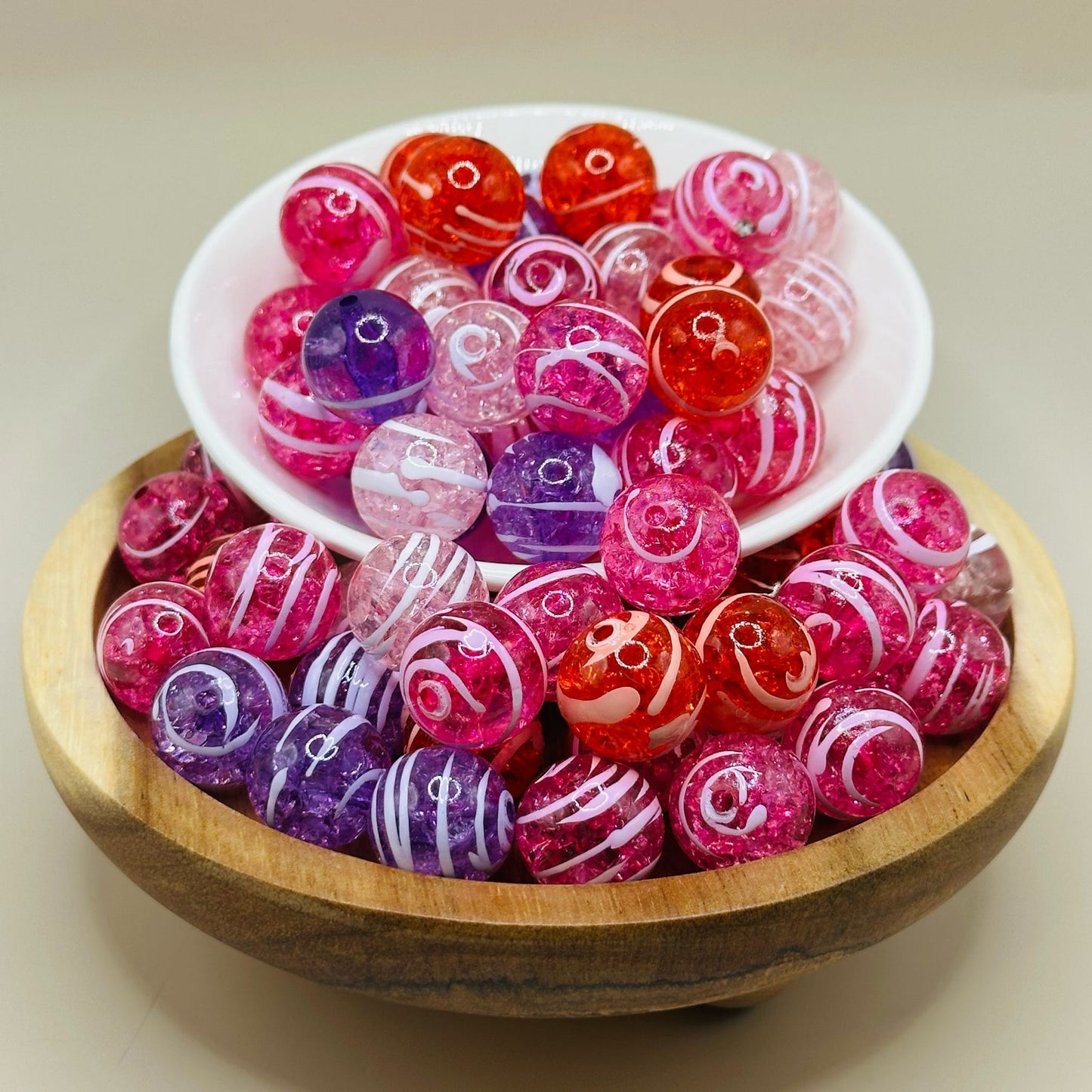 16mm Glass Swirl Bead