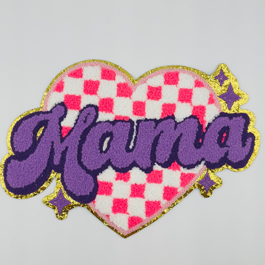 Checkered Mama Heart Patch