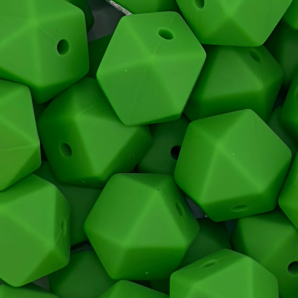 Grasshopper Green Solid Silicone Bead