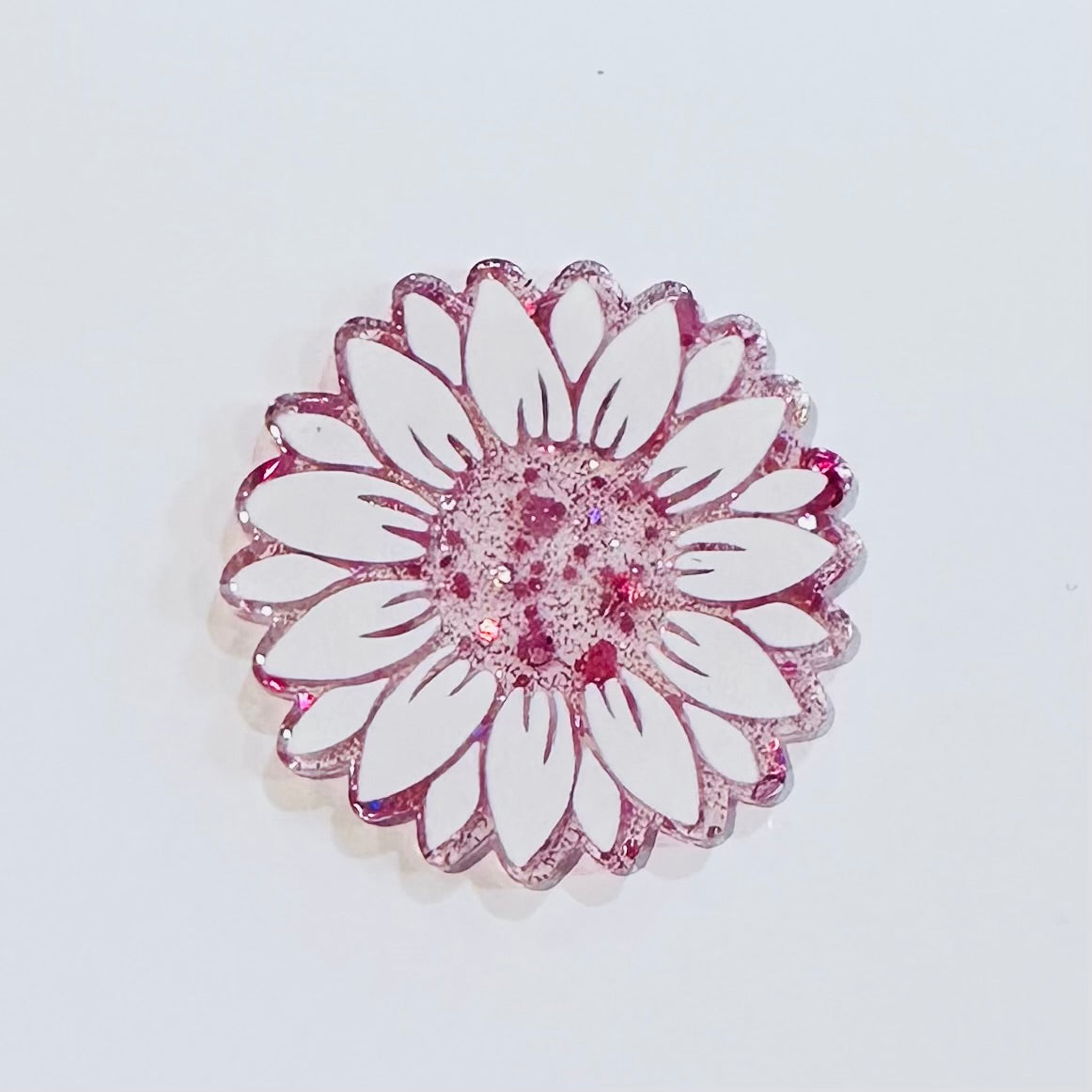 Pink & White Daisy Flatback