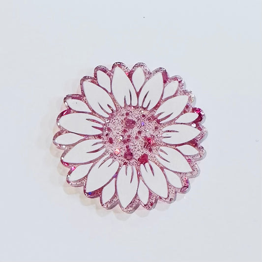 Pink & White Daisy Flatback