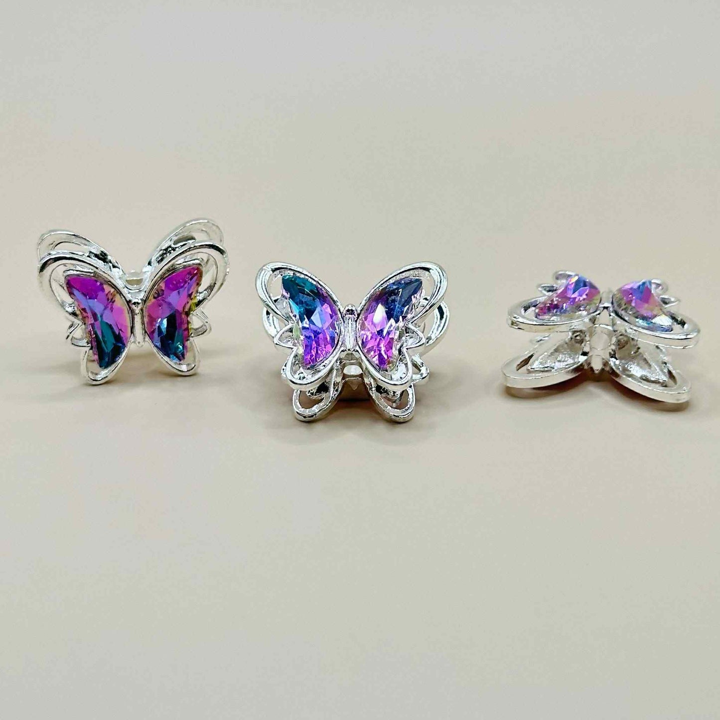 20mm Iridescent Purple Metal Gemstone Butterfly