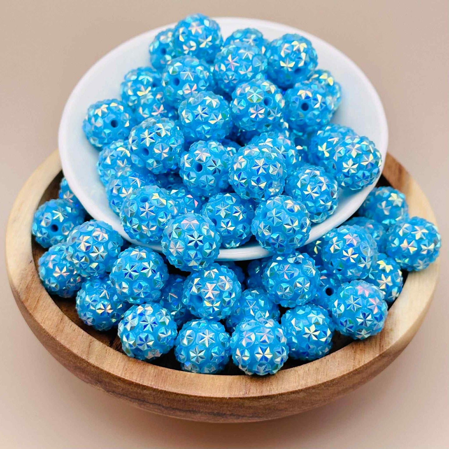 16mm Baby Blues Rhinestone Acrylic Beads