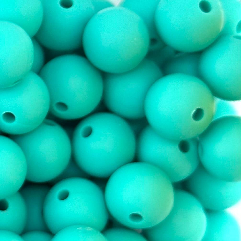 Teal Twister Solid Silicone Bead