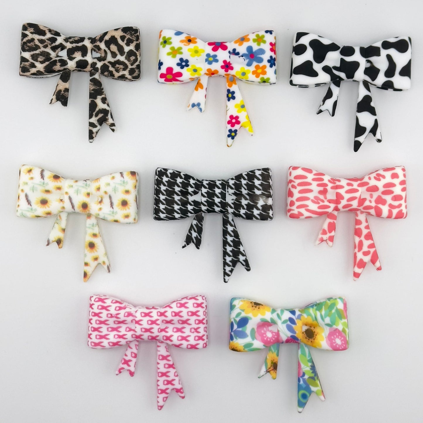 Large Silicone PRINTED Bows