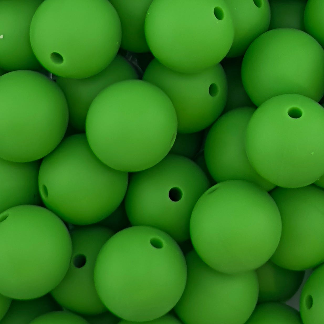 Grasshopper Green Solid Silicone Bead