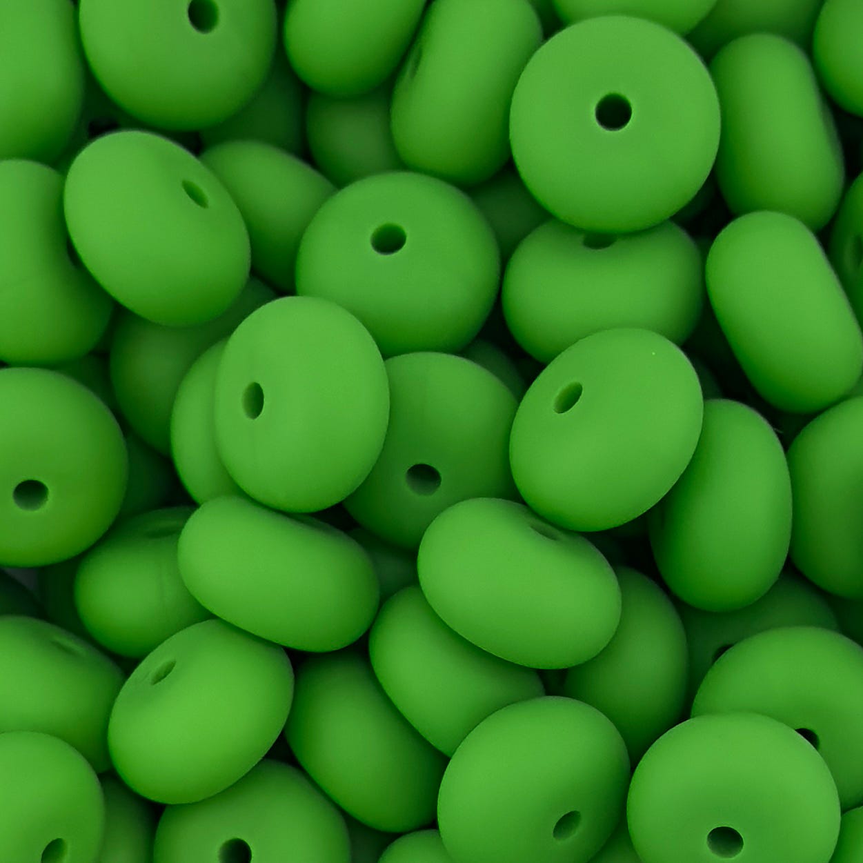 Grasshopper Green Solid Silicone Bead