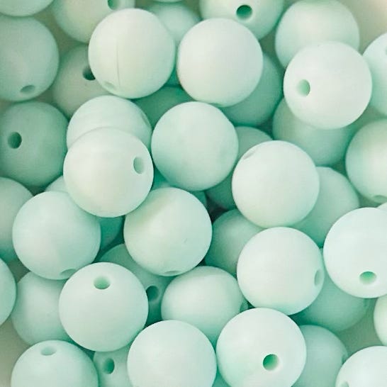 Seafoam Whisper Solid Silicone Bead
