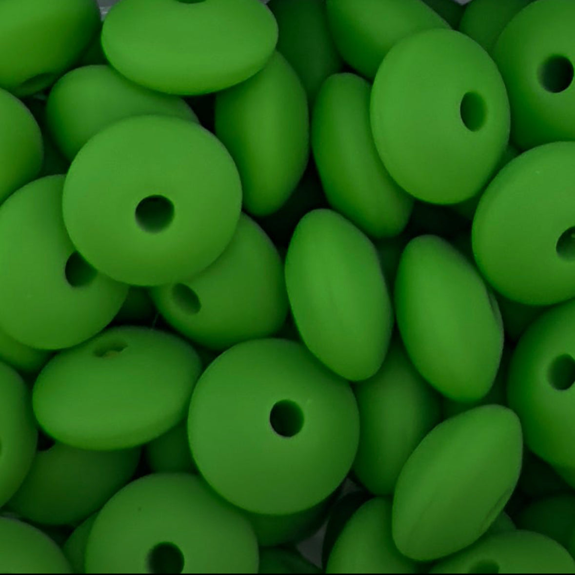 Grasshopper Green Solid Silicone Bead