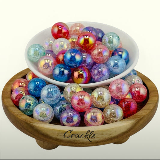 16mm Crackle Acrylic Bead Mix
