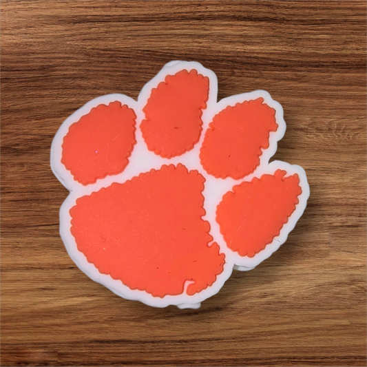 Orange Paw Focal Bead