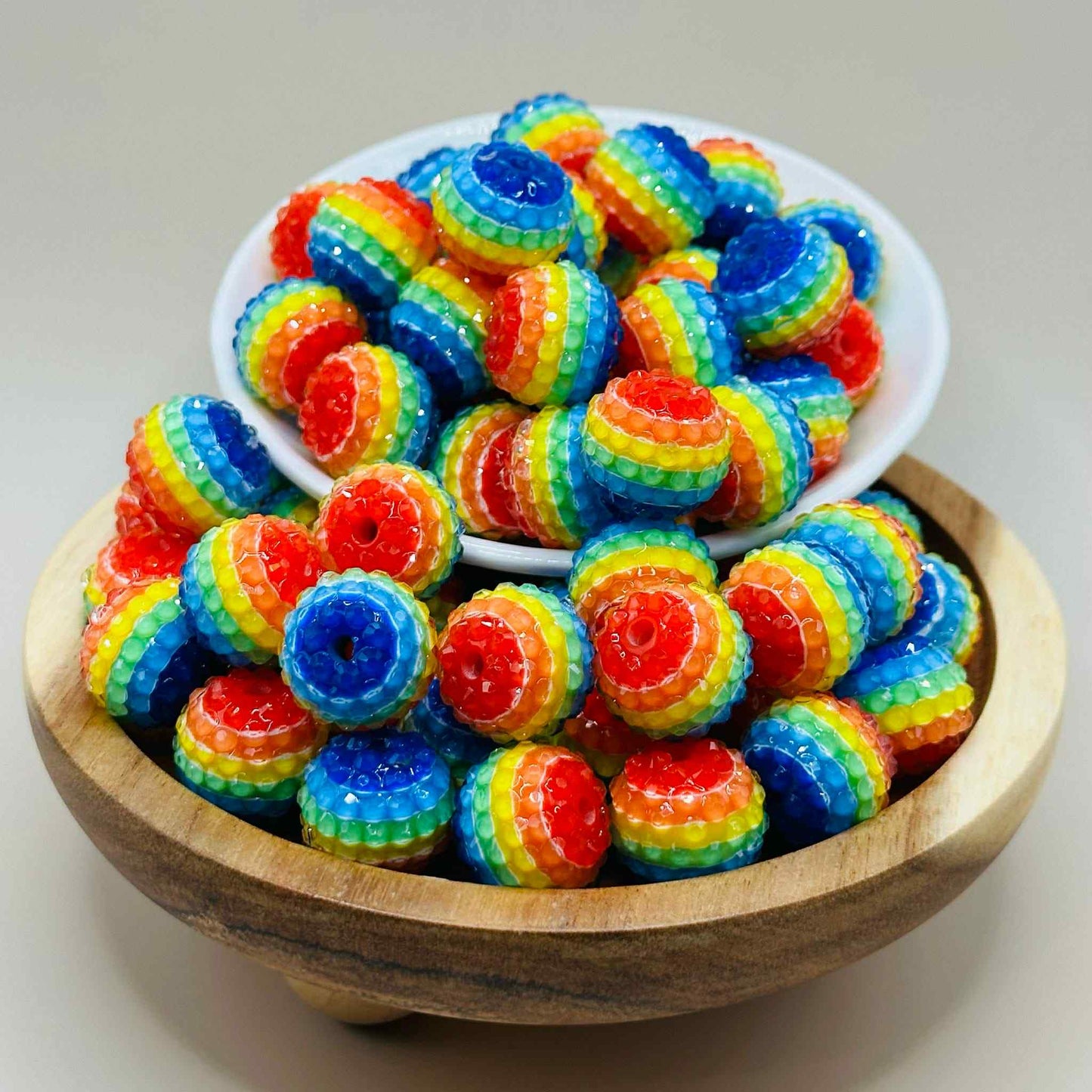 20mm Rainbow Rhinestone Acrylic Beads