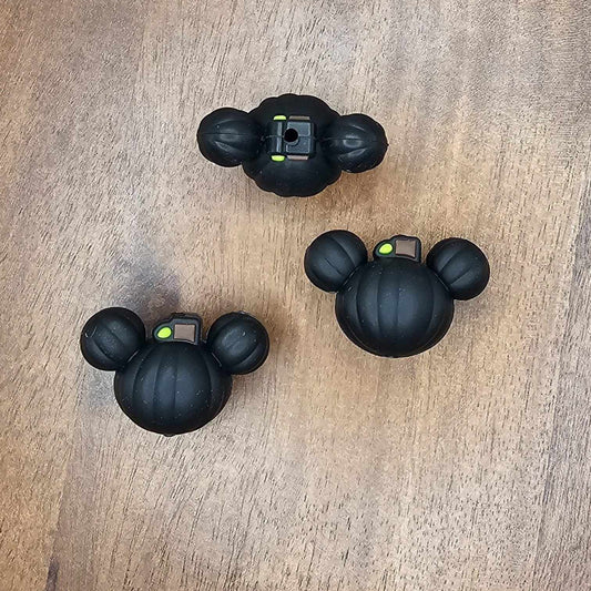 3D Black Mouse Pumpkin Focal Bead