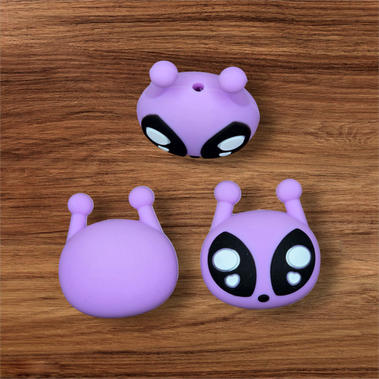 3D Purple Alien Focal Bead