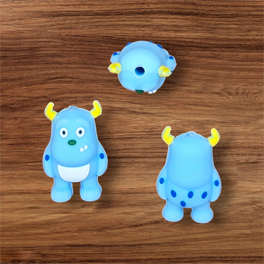 3D Blue Monster Focal Bead